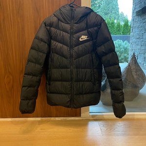 Nike Black Puffer Down Coat Mens Sz S/Womens Large